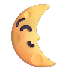 🌜 Abnehmender Mond mit Gesicht Emoji auf Windows
