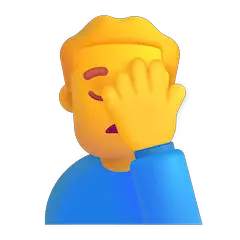 Mann, der sich an den Kopf fasst Emoji Windows