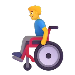 Мужчина в ручном кресле-коляске Эмодзи в Windows