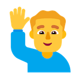 man-raising-hand Emoji microsoft