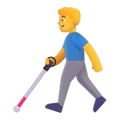 👨‍🦯 Mann mit Blindenstock Emoji auf Windows