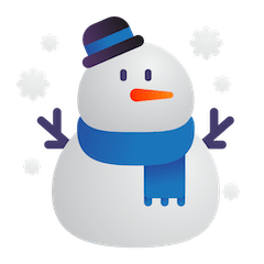 Снеговик со снежинками Эмодзи в Windows