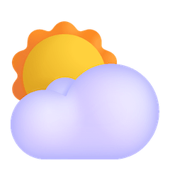 Sun Behind Cloud Emoji on Windows