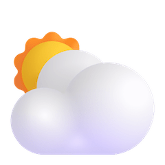 🌥️ Sonne hinter großer Wolke Emoji auf Windows