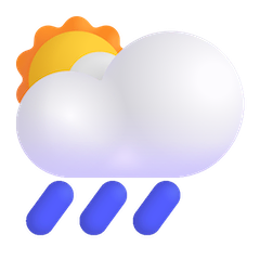 🌦️ Sole dietro a una nuvola carica di pioggia Emoji su Windows
