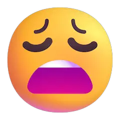 😩 Cara de cansancio Emoji en Windows