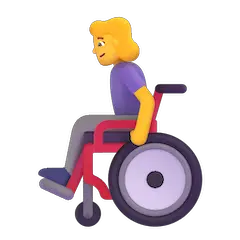 Женщина в ручном кресле-коляске Эмодзи в Windows