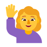 woman-raising-hand Emoji microsoft