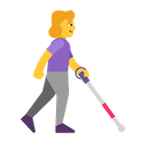woman-with-white-cane-facing-right Emoji microsoft