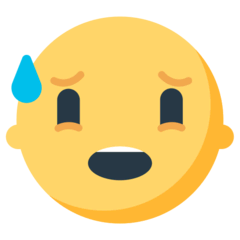 Cara de ansiedad con sudor Emoji Mozilla