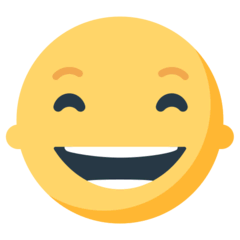 Cara con amplia sonrisa y ojos sonrientes Emoji Mozilla