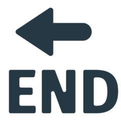 Freccia nera rivolta verso sinistra con testo END Emoji Mozilla