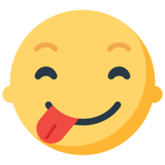 Cara sonriente relamiéndose Emoji Mozilla