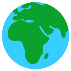 Глобус с Европой и Африкой Эмодзи в браузере Mozilla