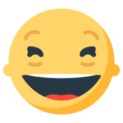 😆 Cara com sorriso a mostrar os dentes e os olhos bem fechados Emoji nos Mozilla
