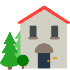 Дом с садом Эмодзи в браузере Mozilla