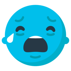 Cara llorando a mares Emoji Mozilla