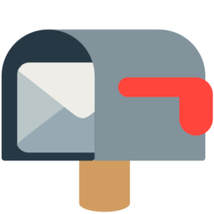 Открытый почтовый ящик с опущенным флажком Эмодзи в браузере Mozilla