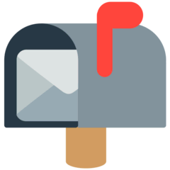 Открытый почтовый ящик с поднятым флажком Эмодзи в браузере Mozilla