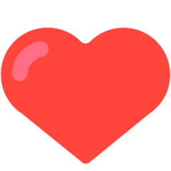 Красное сердце Эмодзи в браузере Mozilla
