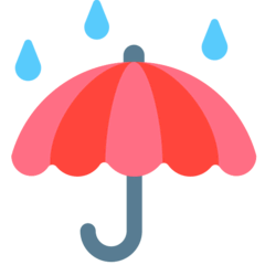 Paraguas con lluvia Emoji Mozilla