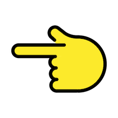 Hand mit nach links ausgestrecktem Zeigefinger Emoji Openmoji