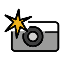 📸 Kamera mit Blitz Emoji auf Openmoji