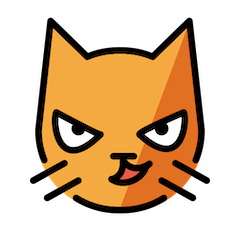 Cara de gato con sonrisa de suficiencia Emoji Openmoji