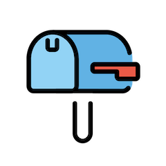 Geschlossener Briefkasten mit Fahne unten Emoji Openmoji
