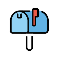 Geschlossener Briefkasten mit Fahne oben Emoji Openmoji