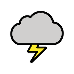 Cloud With Lightning Emoji in Openmoji