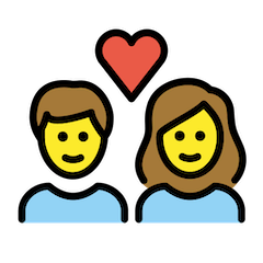 Homem e mulher com coração Emoji Openmoji