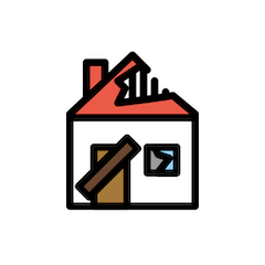 Derelict House Emoji in Openmoji