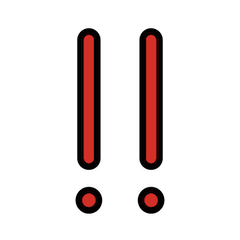 Dois pontos de exclamação vermelhos Emoji Openmoji