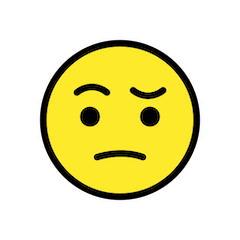 🤨 Faccina con sopracciglio alzato Emoji su Openmoji