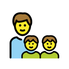 👨‍👦‍👦 Famiglia con padre e due figli Emoji su Openmoji