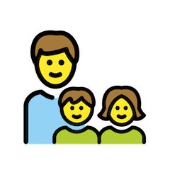 Famiglia con padre, figlio e figlia Emoji Openmoji