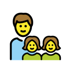 Famille avec un père et deux filles Émoji Openmoji