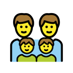 👨‍👨‍👦‍👦 Familie mit zwei Vätern und zwei Söhnen Emoji auf Openmoji