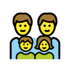 👨‍👨‍👧‍👦 Familie mit zwei Vätern, Sohn und Tochter Emoji auf Openmoji