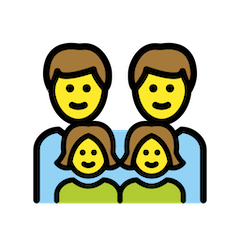 Familia con dos padres y dos hijas Emoji Openmoji
