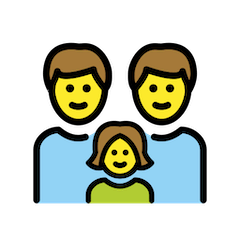 Familia con dos padres y una hija Emoji Openmoji