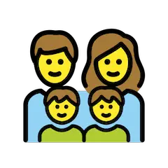 Familia con la madre, el padre y dos hijos Emoji Openmoji