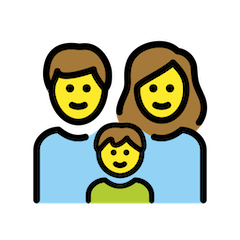 Familia con una madre, un padre y un hijo Emoji Openmoji