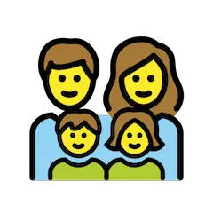 Famiglia con madre, padre, figlio e figlia Emoji Openmoji