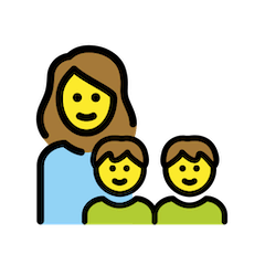 Familie mit Mutter und zwei Söhnen Emoji Openmoji
