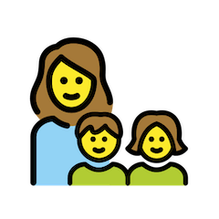 👩‍👧‍👦 Familie mit Mutter, Sohn und Tochter Emoji auf Openmoji