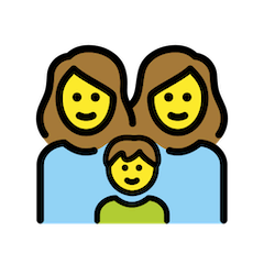 Familia con dos madres y un hijo Emoji Openmoji