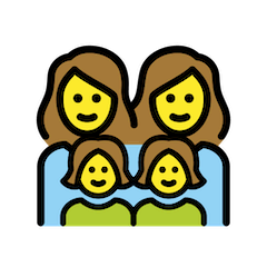 👩‍👩‍👧‍👧 Familie mit zwei Müttern und zwei Töchtern Emoji auf Openmoji