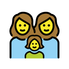 Familie mit zwei Müttern und Tochter Emoji Openmoji